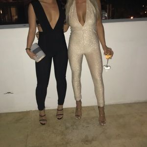 Beige sparkly jumpsuit
